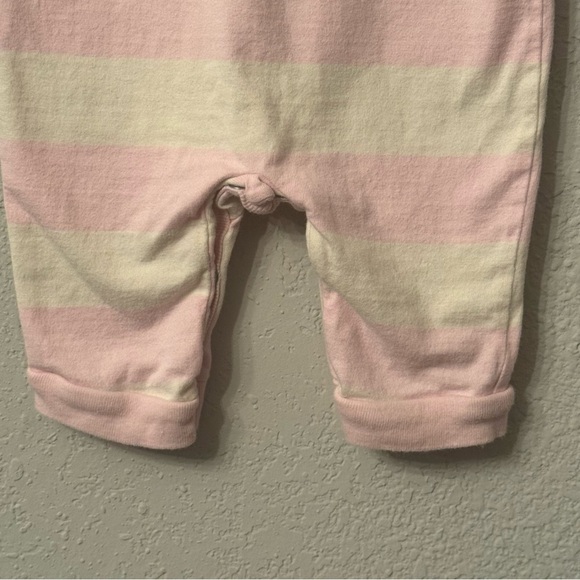 Kid's Ralph Lauren Light Pink Rugby Striped Collared Onesie - Picture 4 of 7